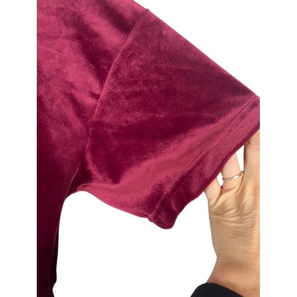 Secret Treasures Pant Set Women XL Crew Cropped Pull On Velour Valentines Soft - Picture 9 of 12